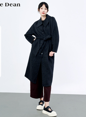 【商场同款】黛芙迪恩高级感绵羊毛呢大衣外套女24秋冬新款 11827