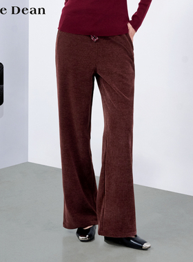 【商场同款】黛芙迪恩灯芯绒直筒休闲阔腿裤子2024秋季新款 11836