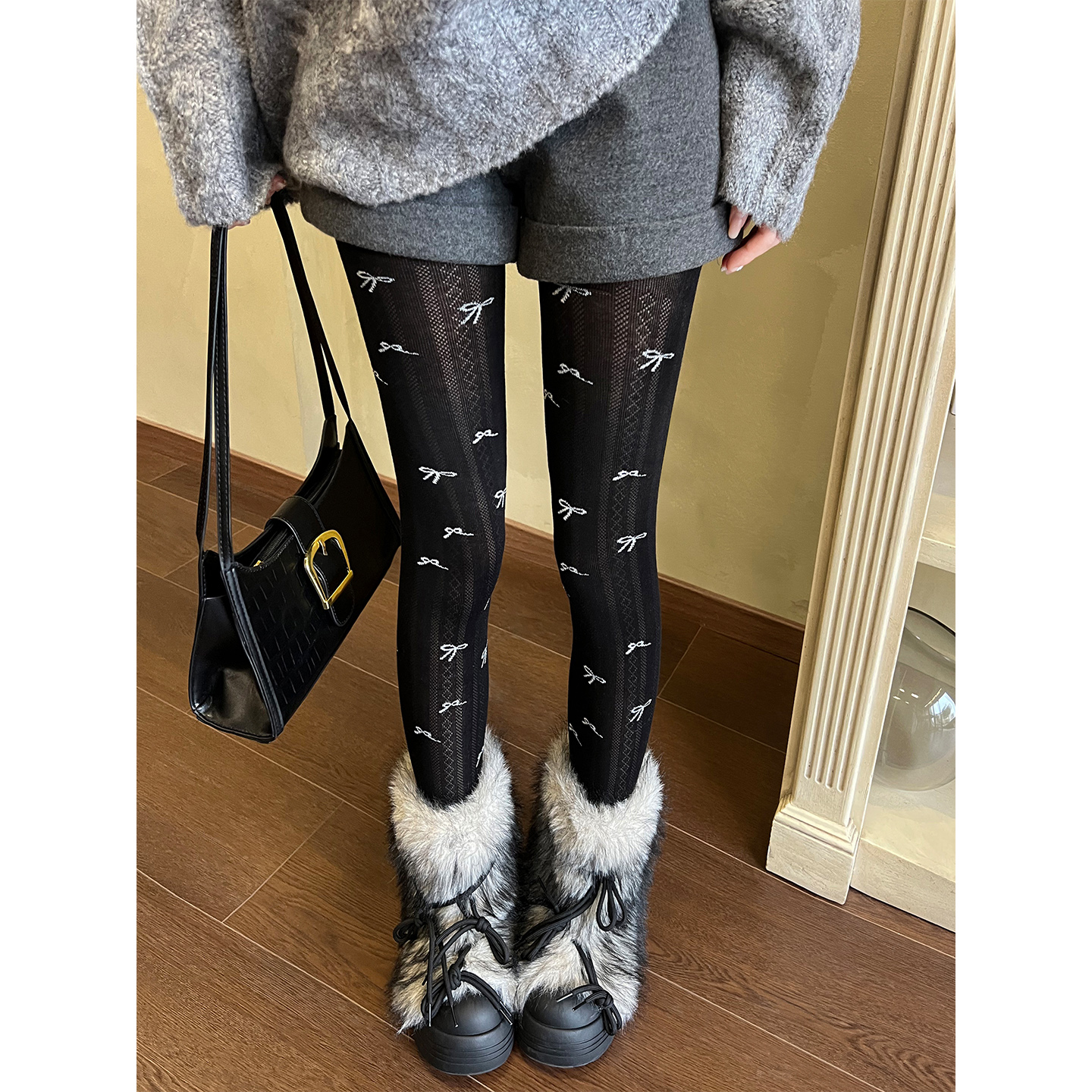 爱心连裤袜秋冬美拉德袜子搭配少