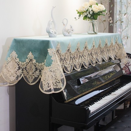 高档欧式布艺钢琴罩现代简约钢琴巾半罩桌布垫电子琴防尘全罩盖布