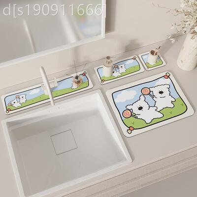 水龙头沥水垫厨免洗漱可擦硅藻泥洗生台SL1238台面垫洗手台房吸水