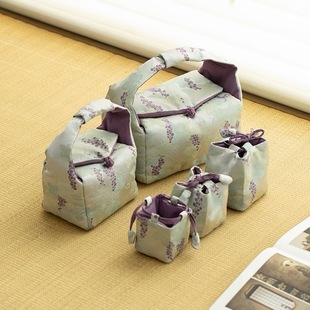 高档旅行茶具收纳包户外便携式盖碗紫砂壶茶事包茶杯布袋包束口袋