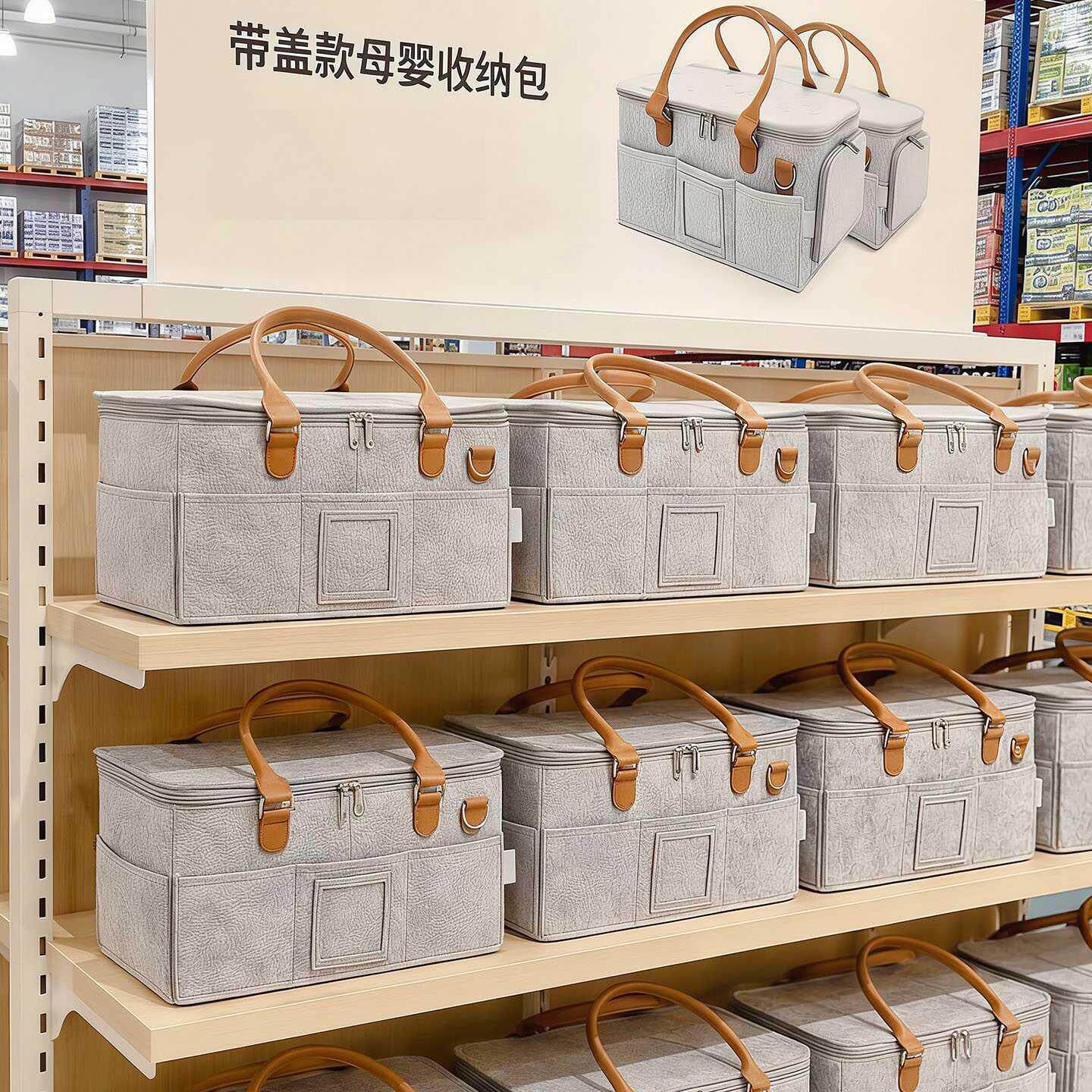 妈咪包母婴外出轻便高颜值手提毛毡多功能大容量车载尿不湿收纳包