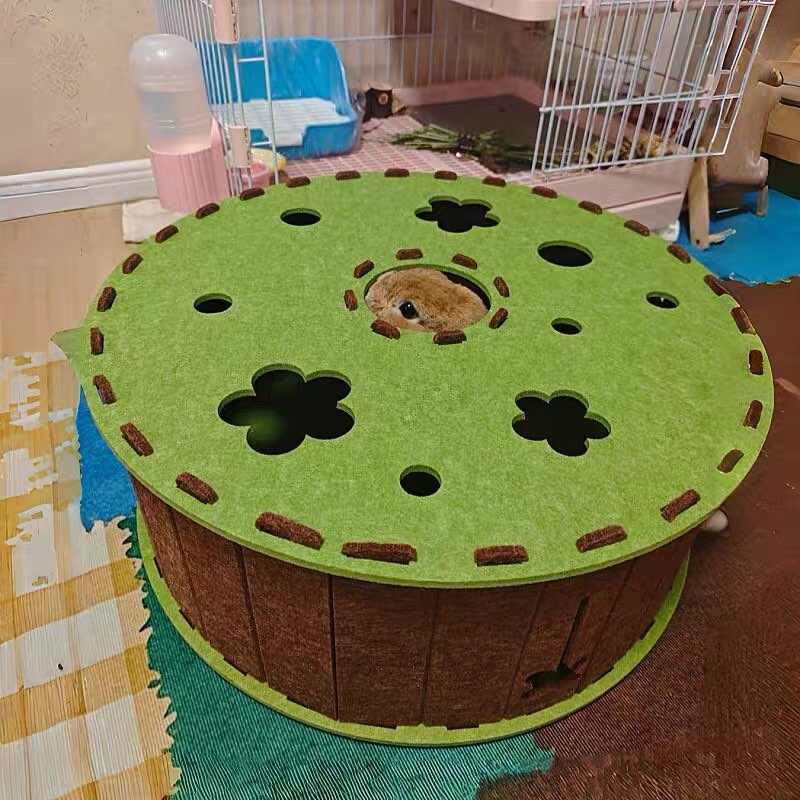 兔子解闷玩具耐咬耐抓四季通用毛毡隧道窝荷兰猪豚鼠侏儒兔躲藏屋