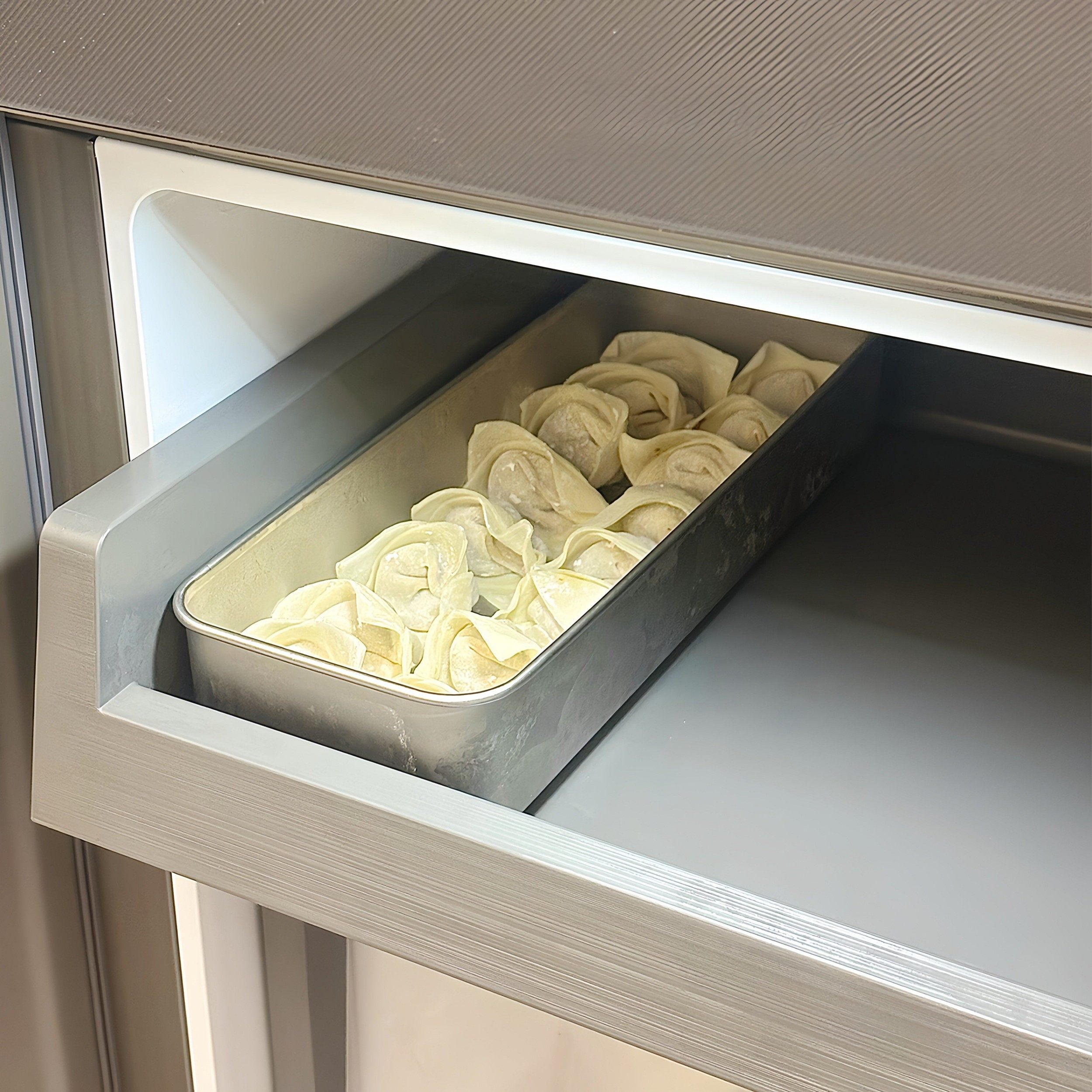 馄饨收纳盒饺子冰箱用食品级冷冻水饺家用多层不锈钢保鲜储物托盘