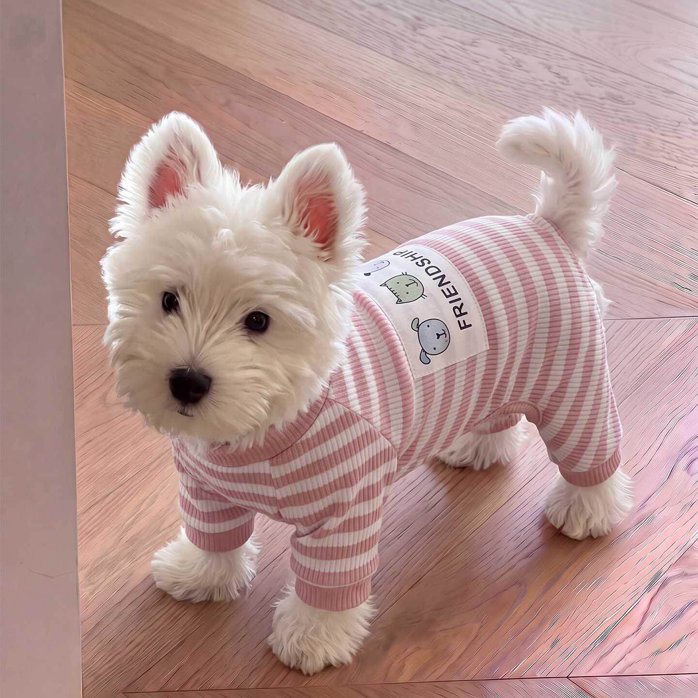 小狗狗四脚衣服透气泰迪比熊雪纳瑞居家宠物护肚睡衣空调服防掉毛