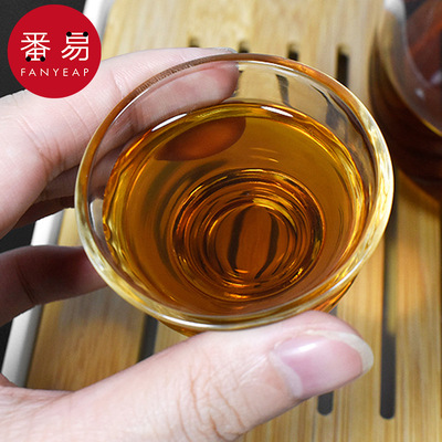 杯子/玻璃/茶/小AM1S242-耐热透明功夫茶杯带把家用加厚品茗杯