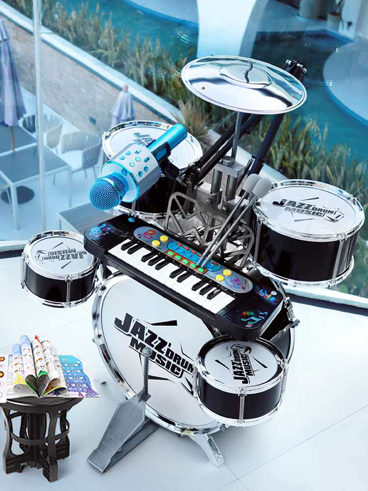 承惠架子鼓儿童玩具初学者乐器3-6岁宝宝敲打家用练习爵士鼓男孩8