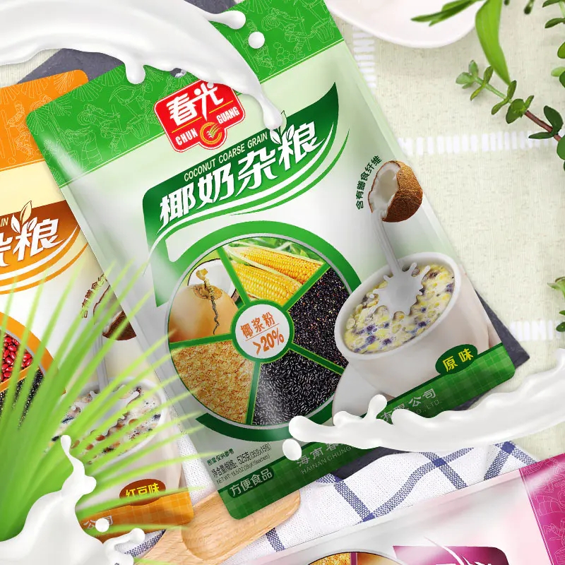 春光食品五谷杂粮525g袋装冲调大众口味椰奶麦片早餐冲饮即食