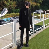 冬季 毛呢大衣男商务休闲呢子中长款 韩版 新款 修身 帅气无羊绒外套男