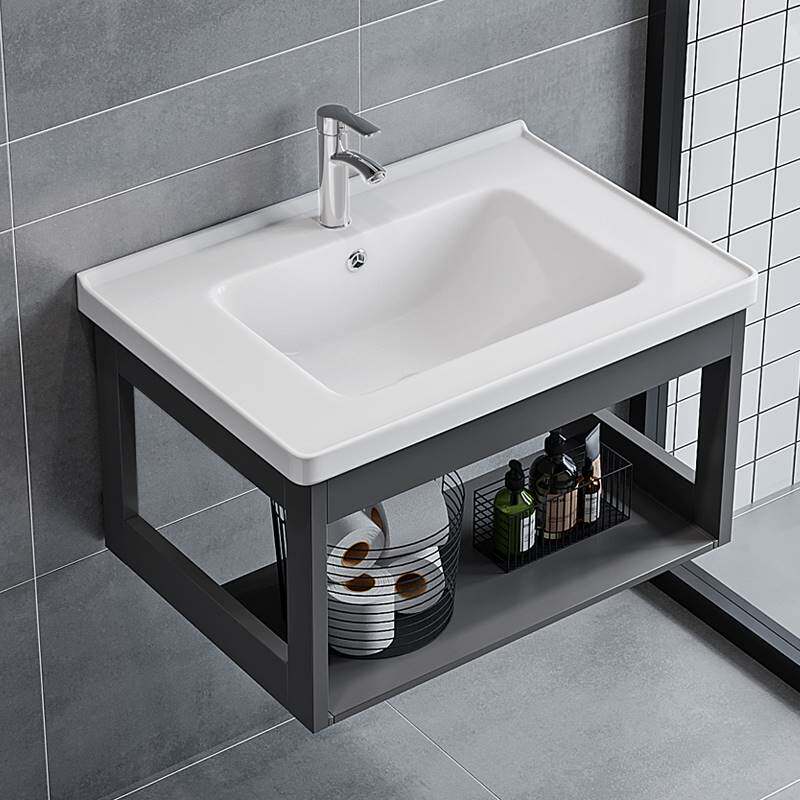 陶瓷挂墙式阳台洗手盆柜组合壁挂洗脸盆家用小户型卫生间洗手面盘