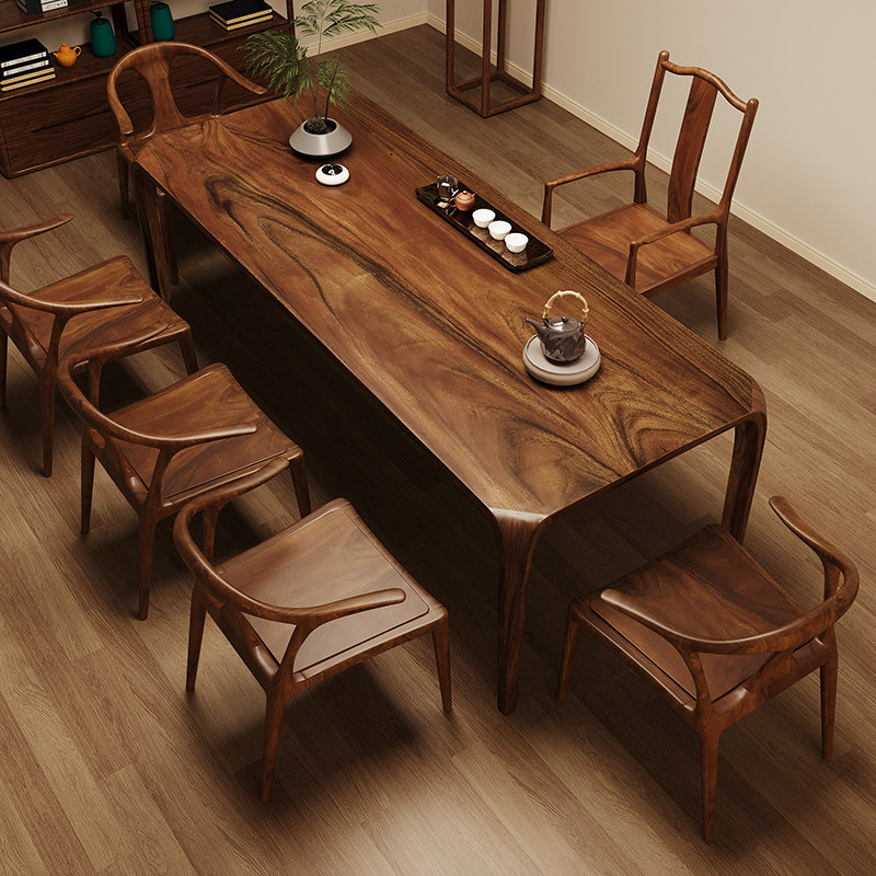 高端南美胡桃木茶桌禅意实木大板