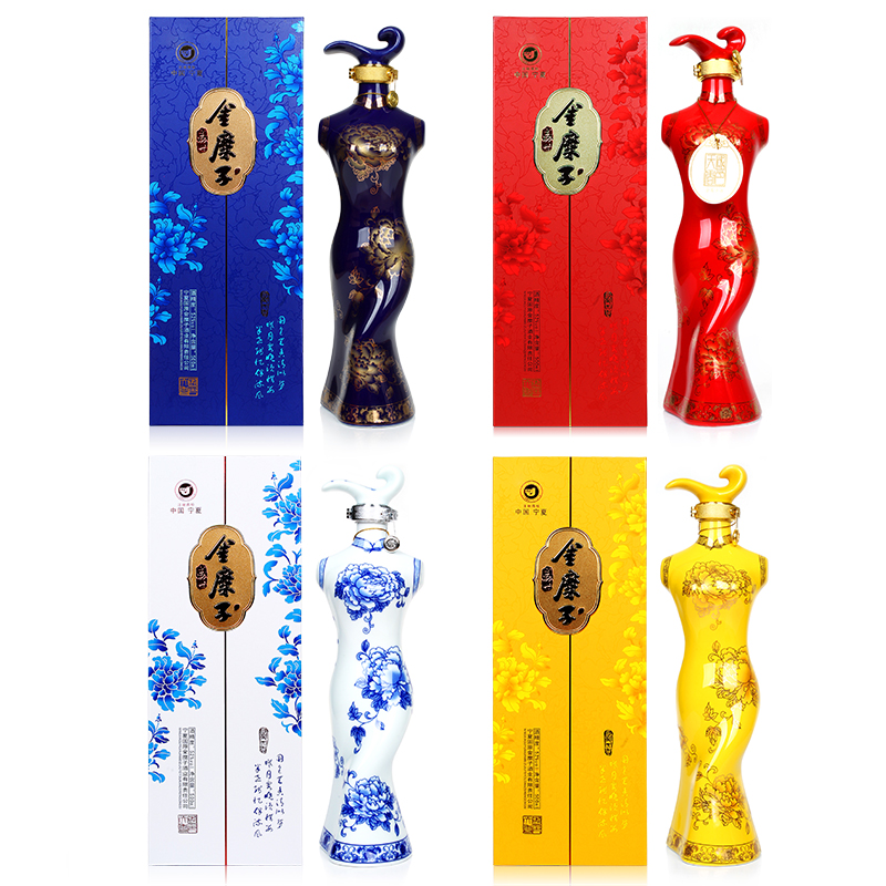 宁夏固原金糜子白酒52度500ml礼盒国色天香四大美人旗袍酒浓香型