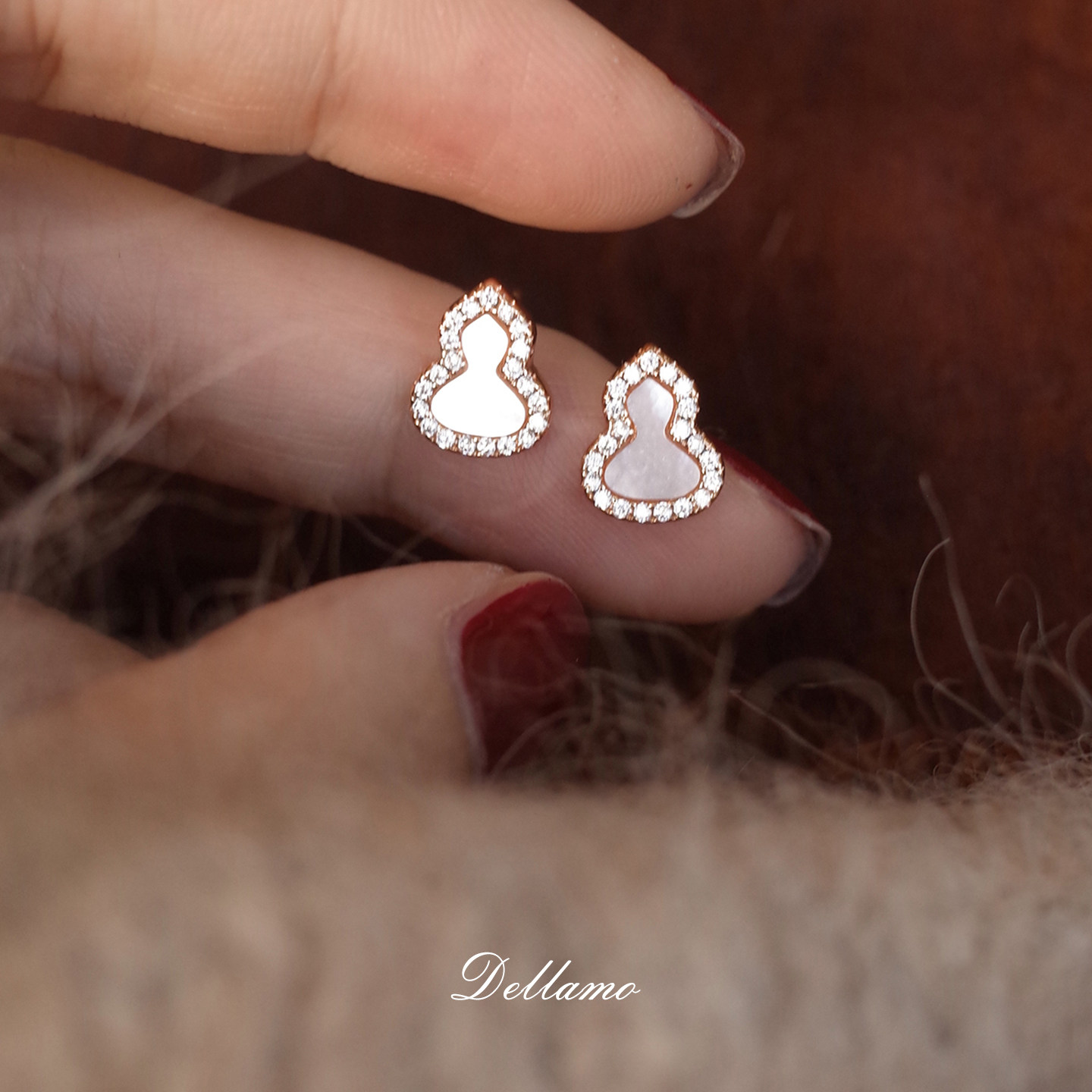 dellamo天然贝壳葫芦耳钉女国风耳环温柔气质百搭冬季过年耳饰,饰品/流行首饰/时尚饰品新,耳环,淘宝优惠券,粉丝福利购,淘宝优惠卷