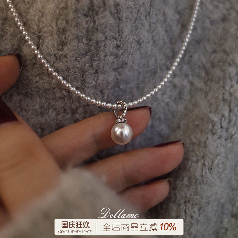 dellamo纯银珍珠项链女