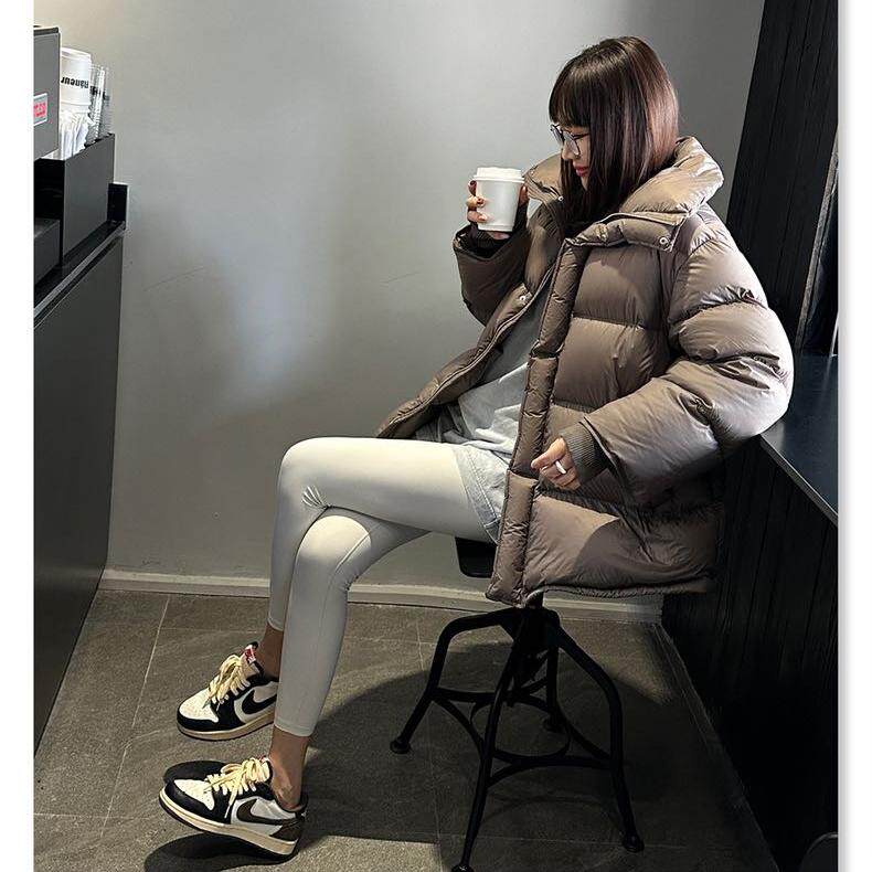 江南by25冬季新款立领泡芙羽绒服女中款90绒加厚新国标鸭绒超轻柔