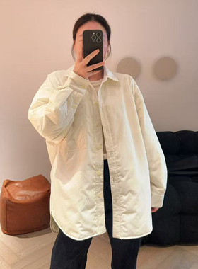 2025新90白鹅绒轻薄羽绒服女防水衬衫男友风男女同款宽松休闲极简