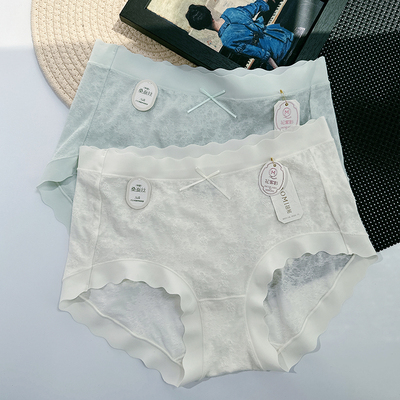 莫代尔棉提花内裤女中腰包臀