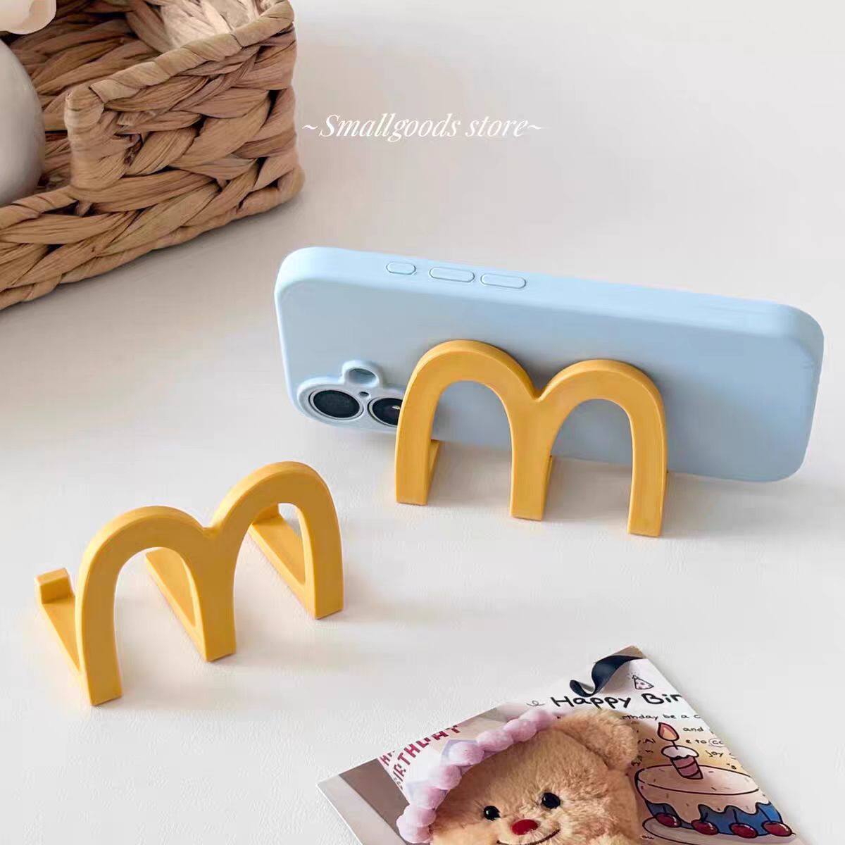 M型麦当当桌面摆件多功能小型座学生手机支架简约麦当劳手机支架
