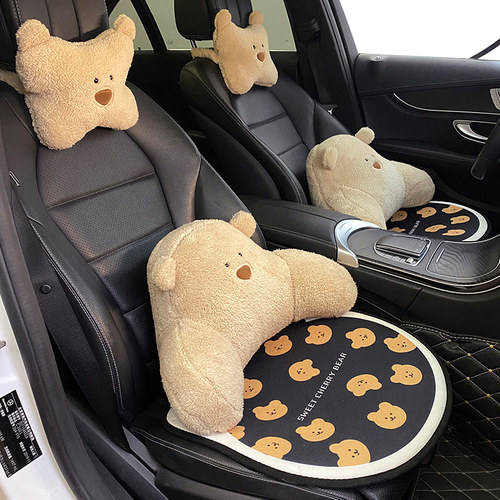 汽车头枕护颈枕靠枕抱枕腰靠新款车载座椅靠背垫卡通可爱毛绒车用