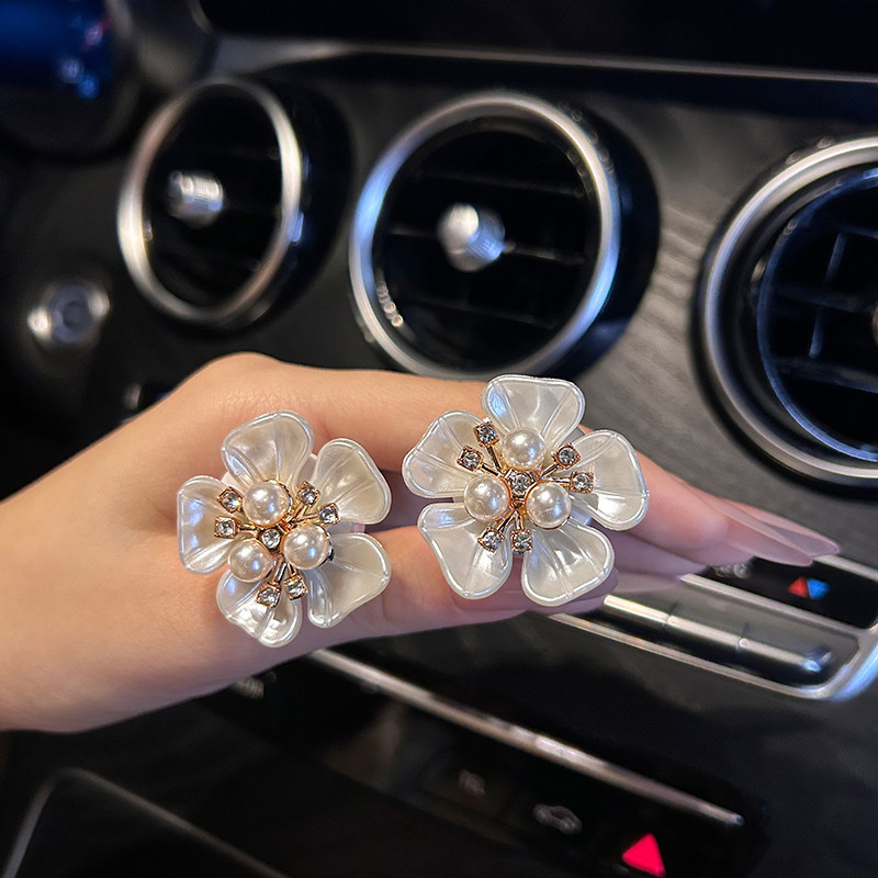 车载香薰出风口香片花瓣珍珠花朵