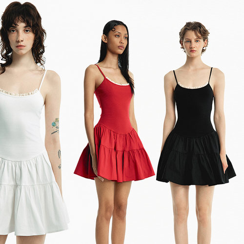 芭蕾风吊带连衣裙芭蕾少女