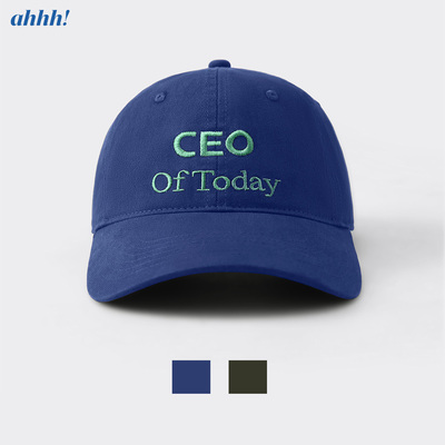 Ahhh 复古美式做旧百搭刺绣趣味CEO OF TODAY显脸小棒球鸭舌帽