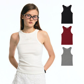 Ahhh 遮副乳内搭上衣 复古修身 刘浩存同款 刺绣吊带工字背心美式