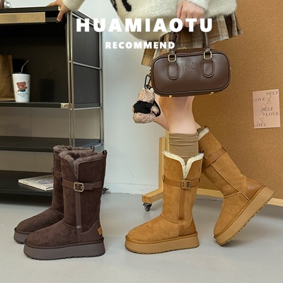 冬天雪地靴女款高筒厚底防滑2025