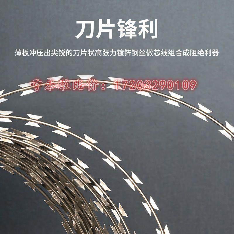 不锈钢刀片刺绳防锈滚笼防爬刺刺网带刺铁丝墙头防护网围墙防盗网,五金/工具,护栏/隔离栏,淘宝优惠券,粉丝福利购,淘宝优惠卷