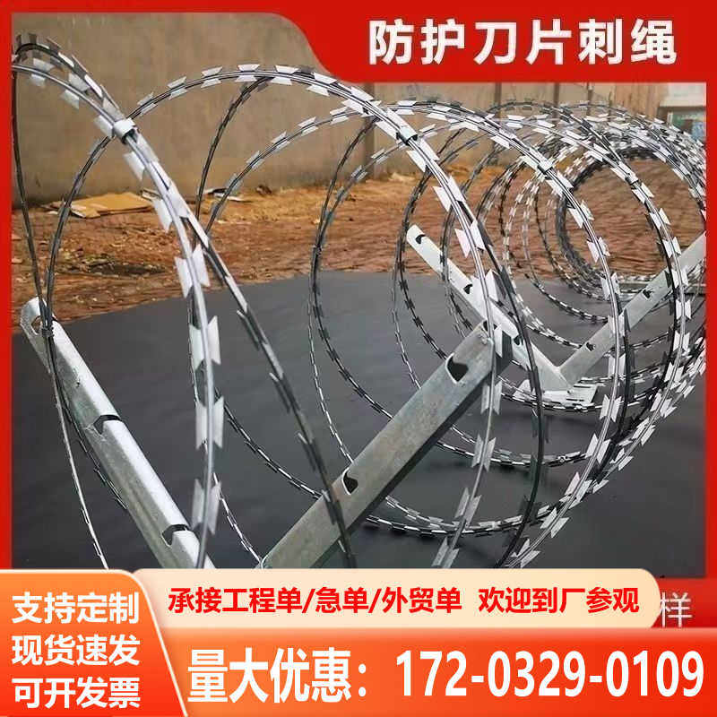 刀片刺绳防护网镀锌刺丝滚笼刺网带刺铁丝防盗防爬围墙防爬网,五金/工具,护栏/隔离栏,淘宝优惠券,粉丝福利购,淘宝优惠卷