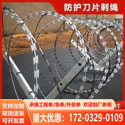 刀片刺绳防护网镀锌刺丝滚笼刺网带刺铁丝防盗防爬围墙防爬网