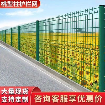 桃型柱高速公路护栏网铁艺铁丝网