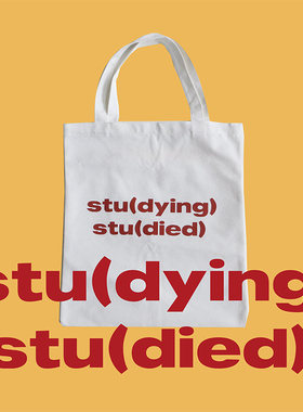 清仓特价 个性学生帆布包耐用皮实单肩包环保包袋studying