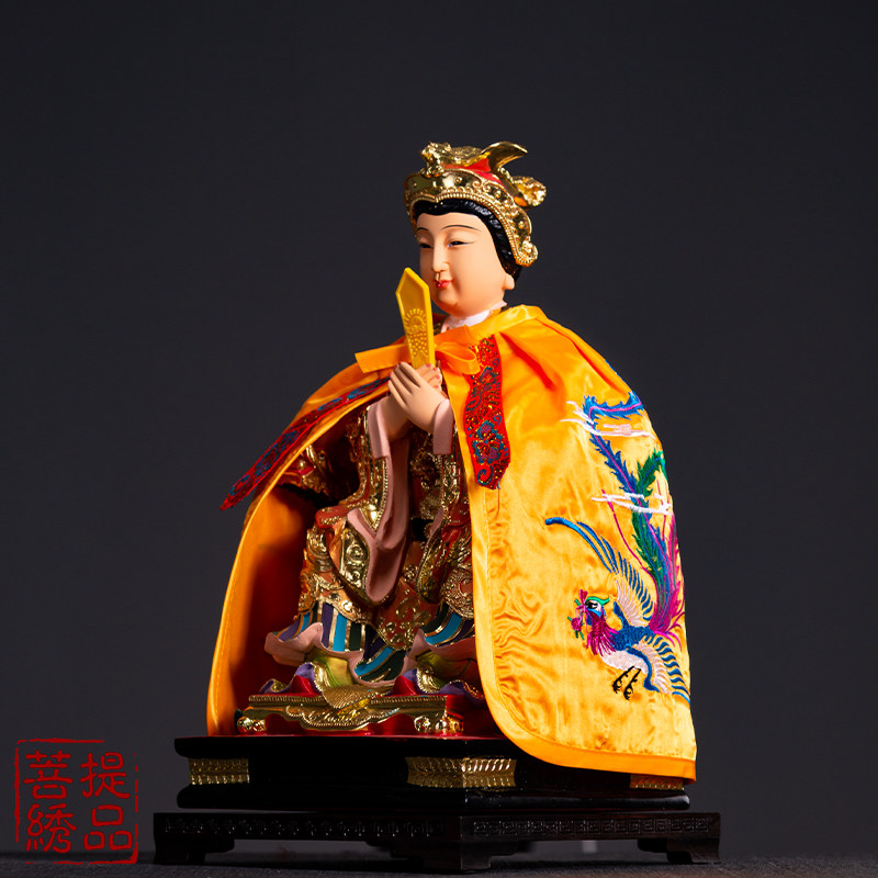 泰山奶奶神像披风斗篷碧霞元君凤冠头饰道家刺绣凤凰披袍披肩衣服