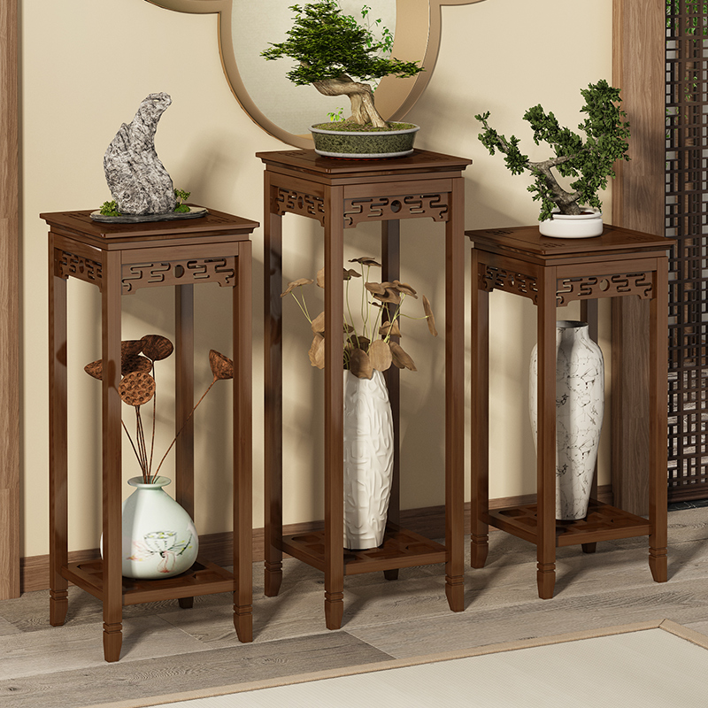 速发花吊子室内花古客厅落地式架兰架仿台花几花盆架中式竹花架置