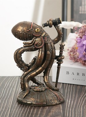 速发热销蒸汽风居械旅行者章鱼雕塑玄饰简约家机客厅装关摆件