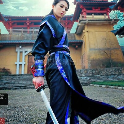 速发柳岩古代侠客男装剑士表演服装客l刺客武p大侠服扮男古装