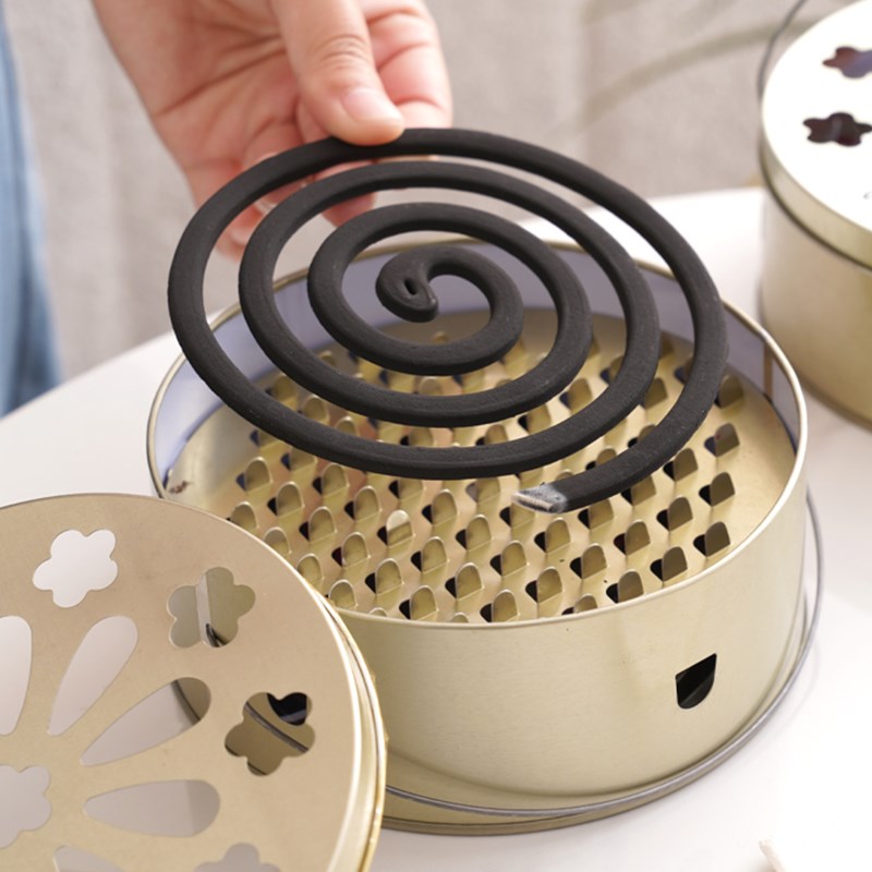 速发蚊香盘托盘家用带盖蚊灰盘支架防火防烫创意香炉户外不锈钢接