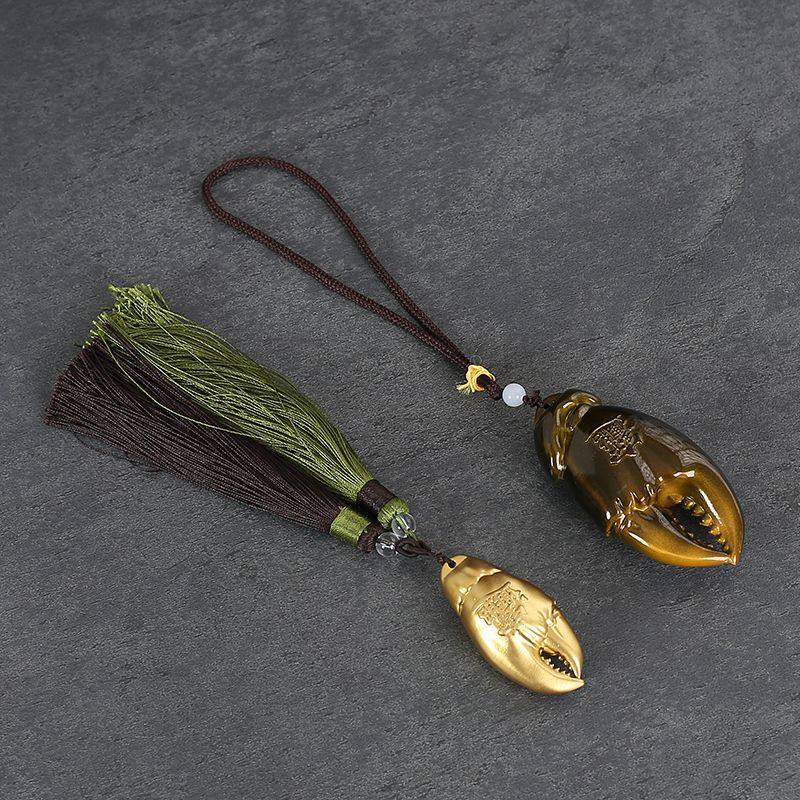 速发《手握钱来》铜钳挂螃手把件蟹饰工艺品摆件礼物送朋友