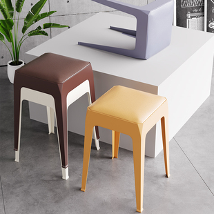 速发餐椅家用简约餐桌椅备可凳子椅叠放化妆台化妆用软包塑料椅子
