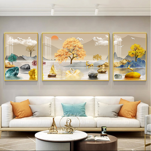 沙发客厅装饰画简约三联挂画
