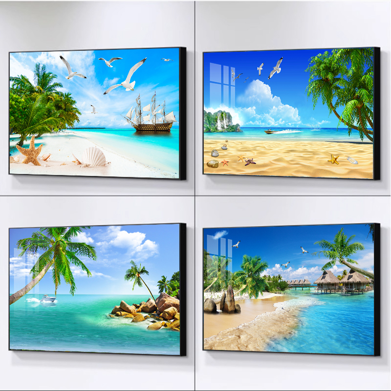 卧室床头装饰画墙壁画简约海景