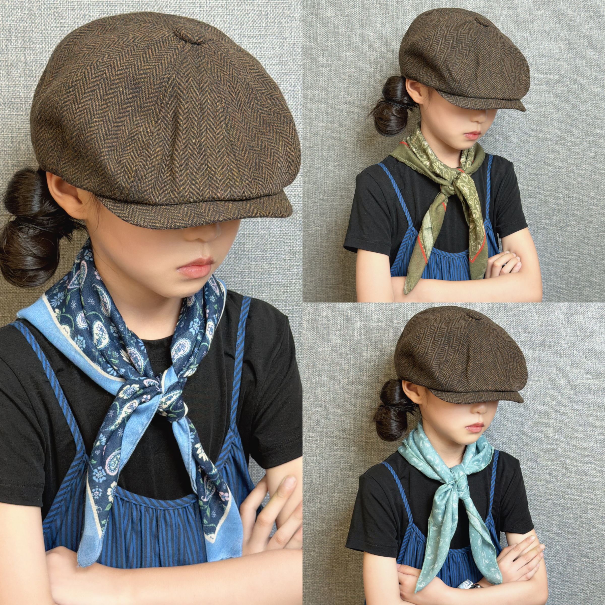 棉麻腰果小方巾丝巾头巾时髦百搭