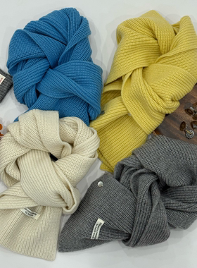 TOUKIDS2025新款秋冬纯色绵羊毛亲子儿童保暖围巾简约针织韩版