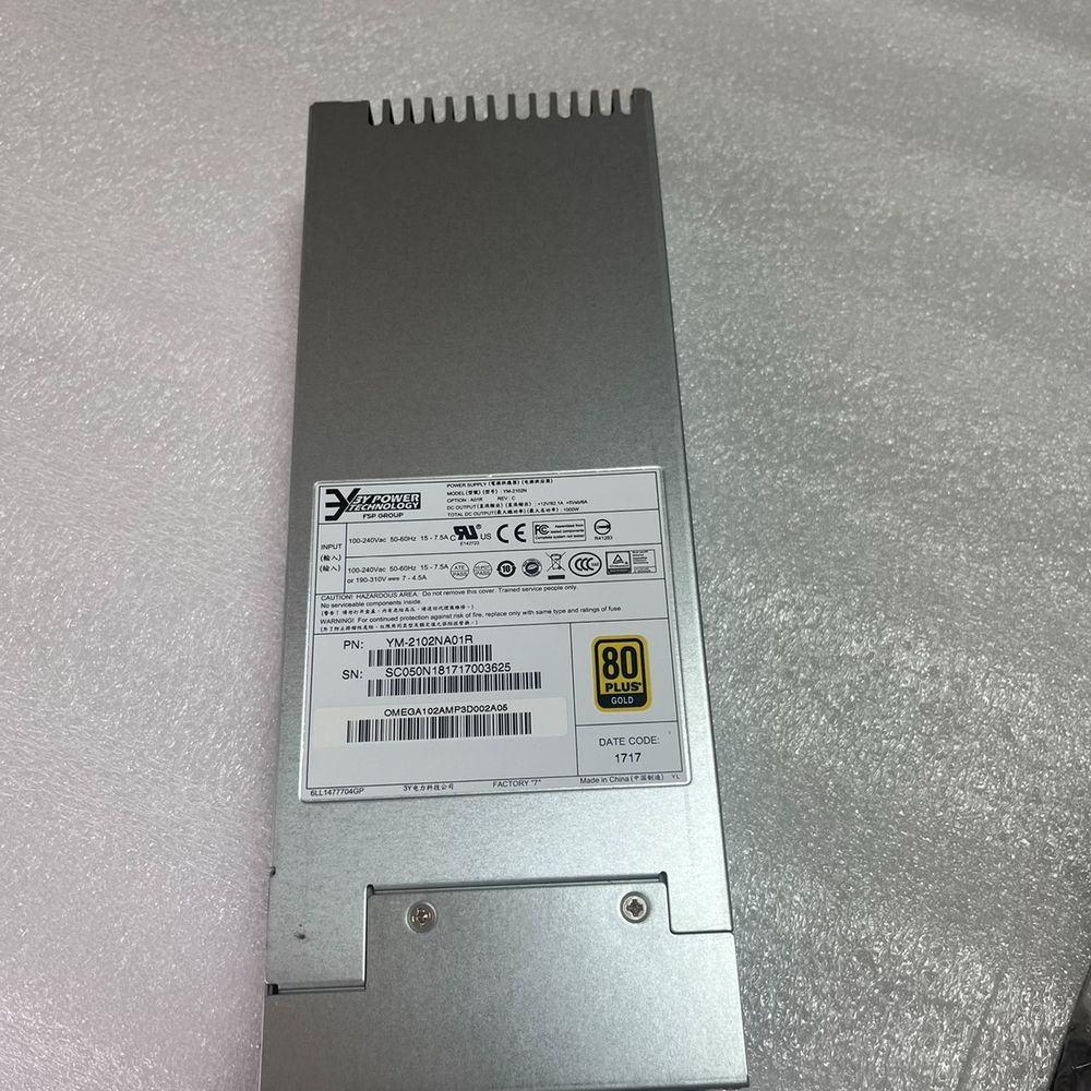 2u服务器电源 3y冗余电源yh-5102r 1000w电源
