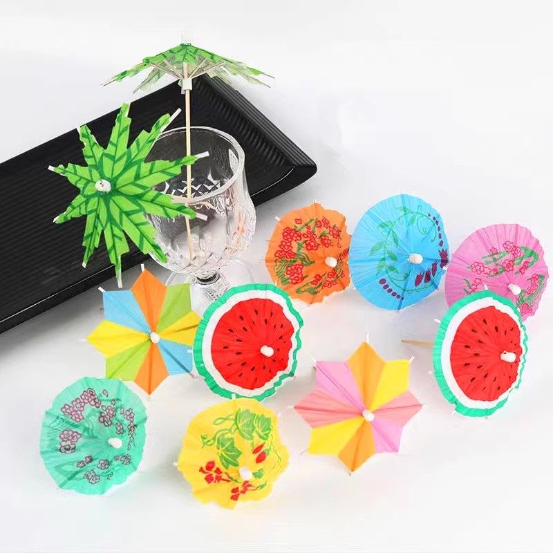 花纸小伞鸡尾酒水果签蛋糕点心果盘西瓜装饰创意迷你艺术牙签插件