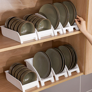 新款 厨房碗碟碗盘收纳架橱柜盘子整理架沥水碗架放碗餐具盒 日式