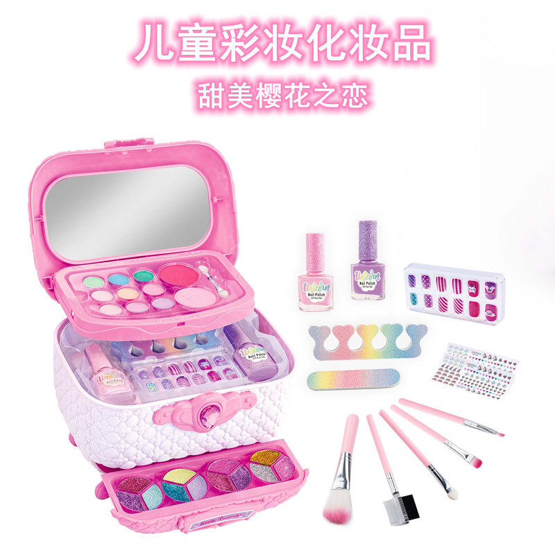 跨境儿童化妆品彩妆玩具套装女孩生日礼物女童小孩子公主亚马逊