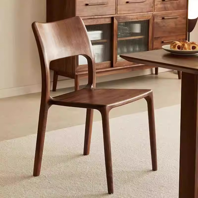 北美黑胡桃舒克椅白蜡木榫卯现代简约实木家用餐椅休闲靠背书桌椅